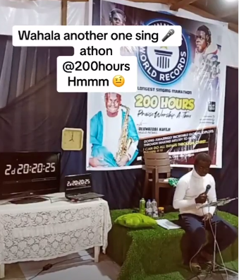 GWR: Nigerian man begins a 200-hour sing-a-thon (video)