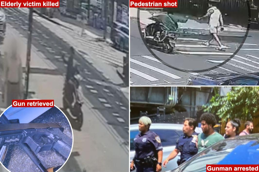 Chilling videos show deranged man in New York go on shooting spree kill!ng and injuring pedestrians in broad daylight