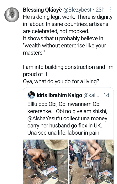 There is dignity in labour - Nigerians slam Twitter user for mocking and job-shaming popular Labour Party supporter, Eluu P