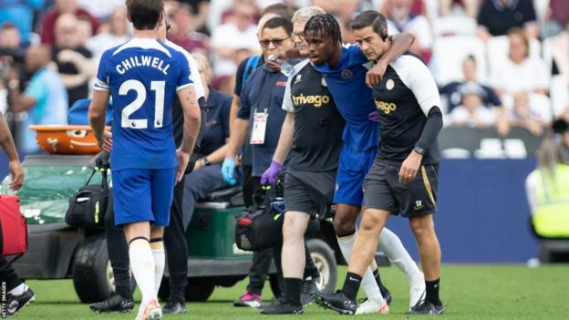 Carney Chukwuemeka limps off injured in Chelsea's 3-1 defeat by West Ham