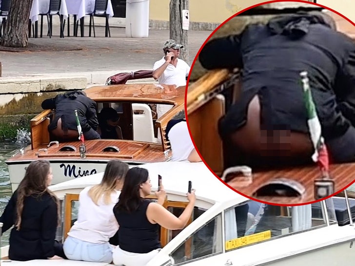 Kanye West flashes his n@k�d b^tt in Italy