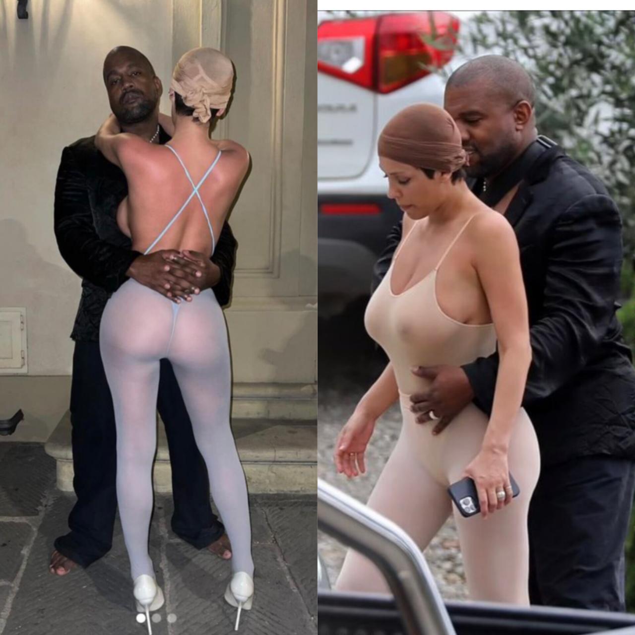 Barefoot Kanye West gets handsy with his wife Bianca Censori as they sing and dance with friends (photos/Video)
