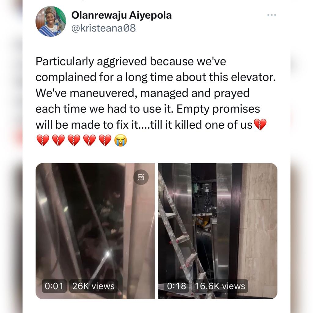 Two weeks to completion of her housemanship, female doctor d!es in an elevator accident in a General hospital in Lagos