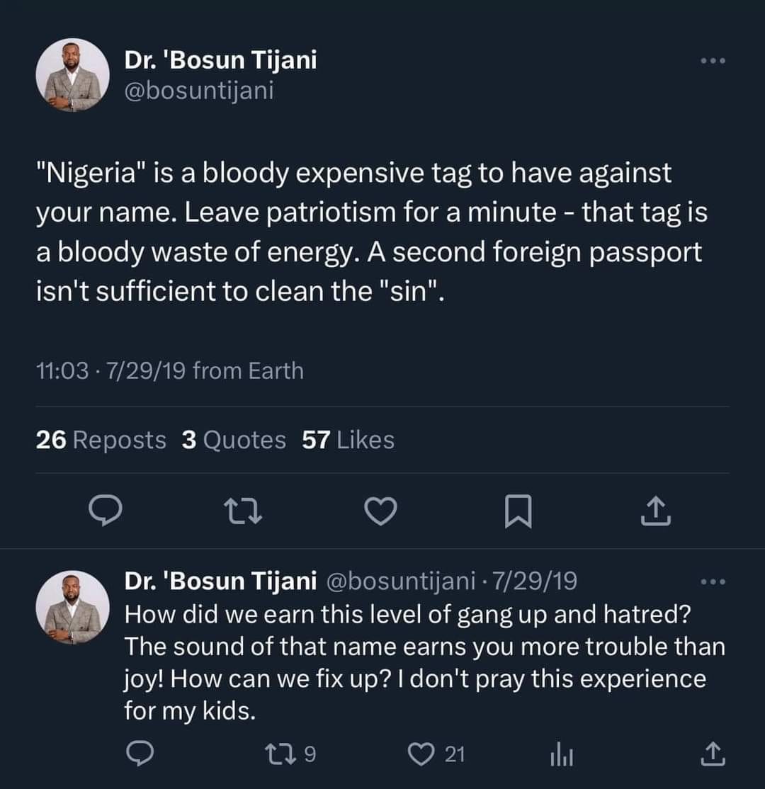 ?I tweeted in anger?- Ministerial Nominee Bosun Tijani apologizes for his past unpatriotic tweets about Nigeria