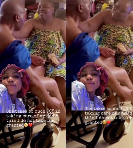Tiktoker shares heartwarming video of her mum taking care of her ailing dad and speaking words of affirmation to him