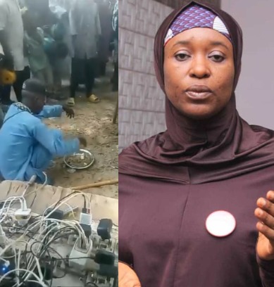 Activist, Aisha Yesufu, slams Muslims in Arewa community after video of Al-Majiris scampering for left over food surfaces online