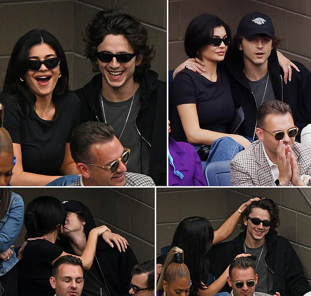 Kylie Jenner and new beau Timothee Chalamet pack�on�the�PDA as they share a kiss during men