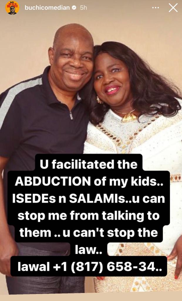 Comedian Buchi Ojieh accuses his estranged wife