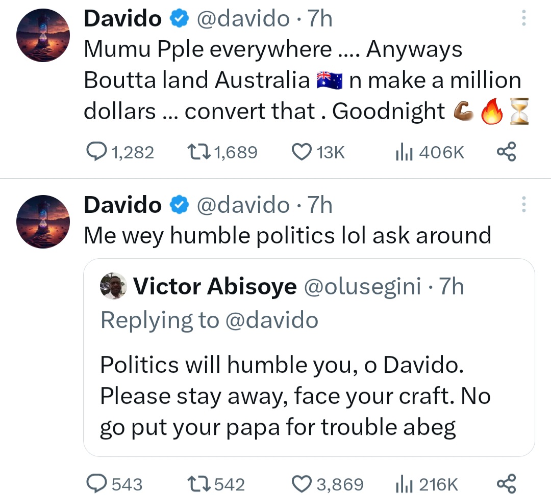 Davido slams APC supporters who called him out for his tweet