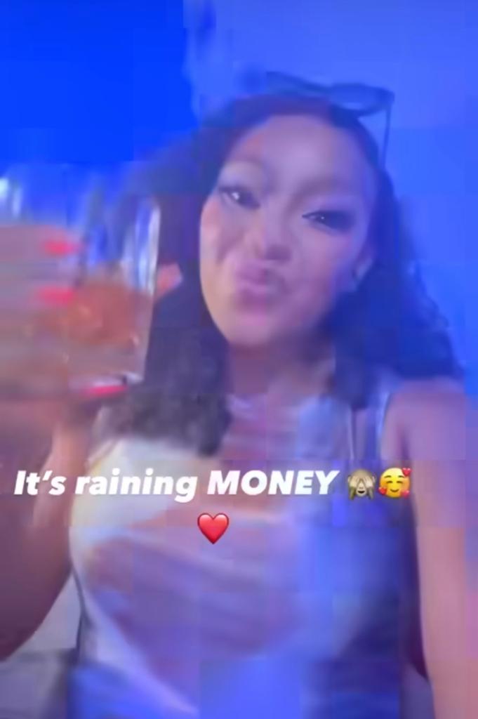Naira rain as BBNaija?s Chomzy celebrated her birthday (video)
