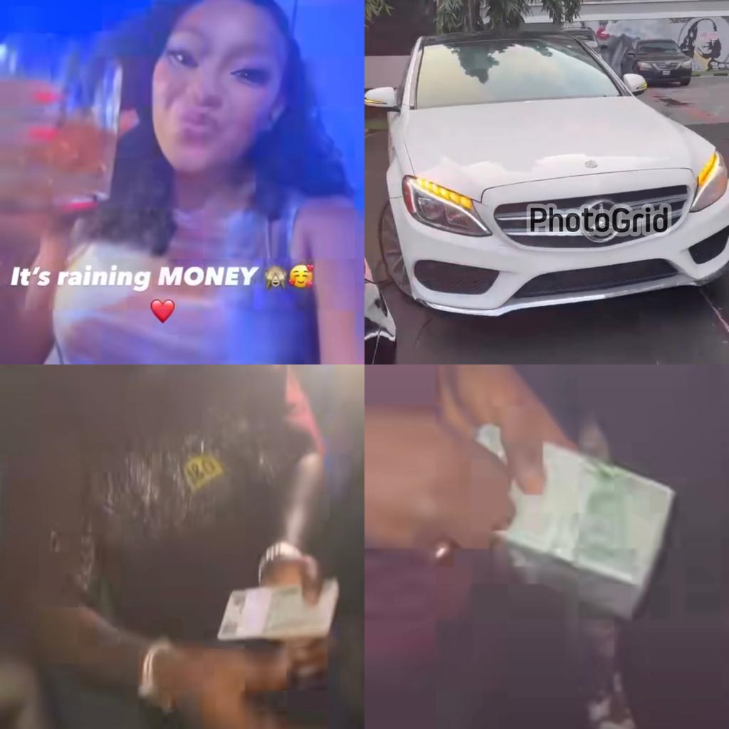 Naira rain as BBNaija?s Chomzy celebrated her birthday (video)