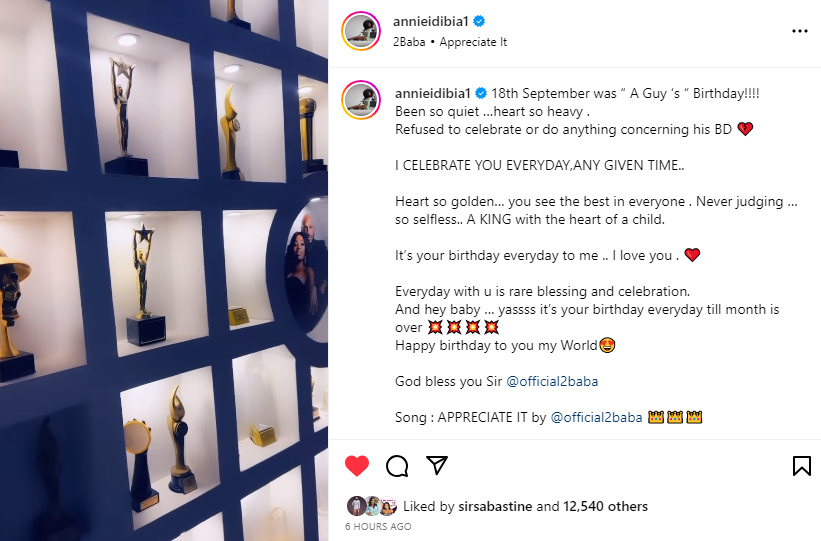 Everyday with you is a rare blessing - Annie Idibia celebrates 2face who turned a year older on September 18