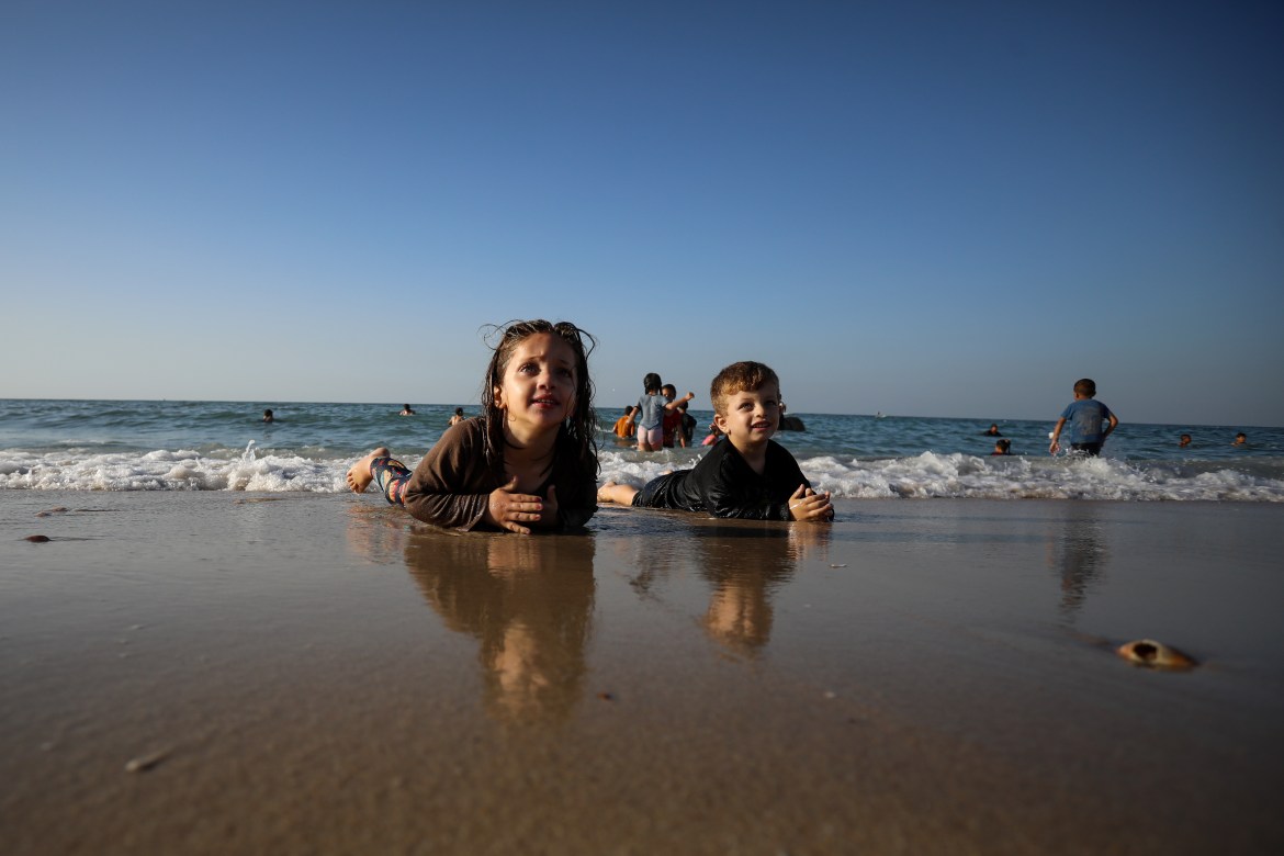 Palestinians at the beach