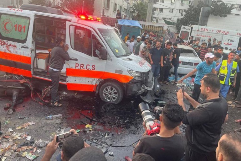 Israeli drone missile hits front gate of al-Shifa Hospital