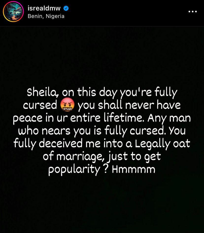 Any man who nears you is fully cursed - Davido